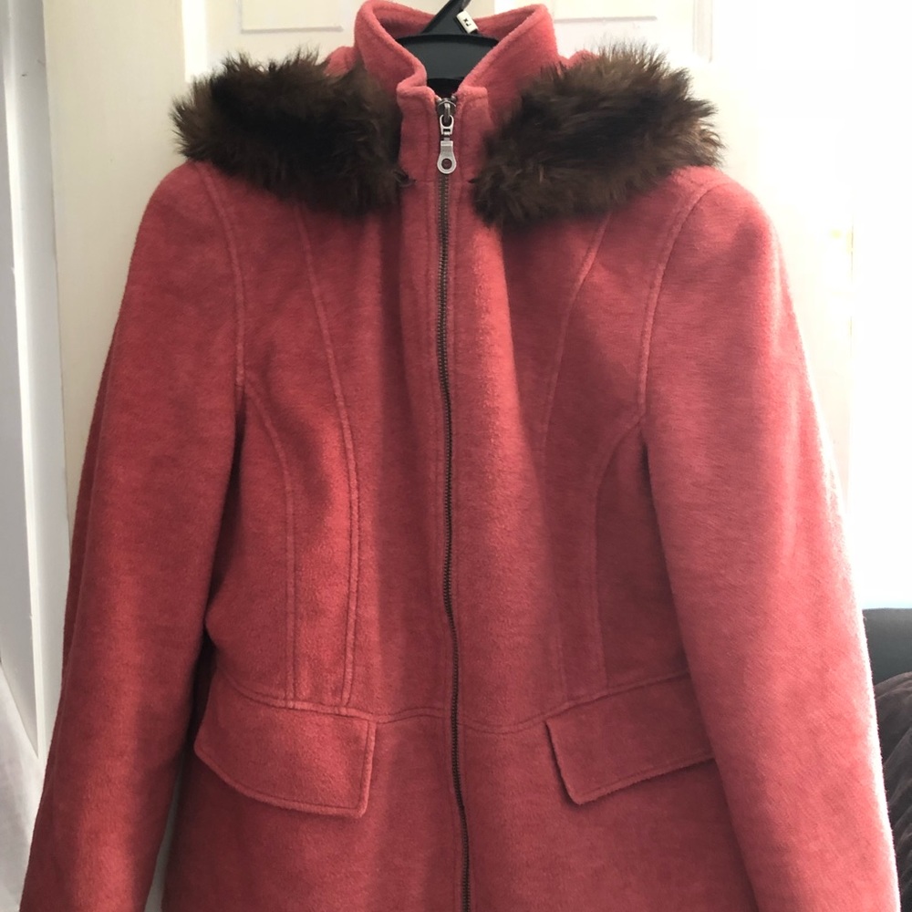 LL Bean medium petite salmon peacoat